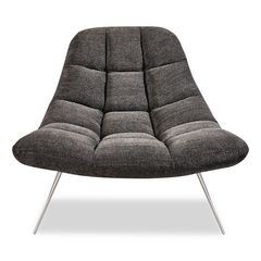 Bartlett Fabric Accent Chair, 40" x 33" x 33", Dark Gray Seat, Dark Gray Back, Silver Base