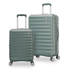 Color Vault Hardside Spinner Suitcase Set, 11 x 11 x 24, Jade Green
