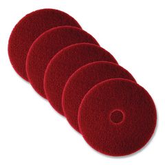 Low-Speed Buffer Floor Pads 5100, 20" Diameter, Red, 5/carton