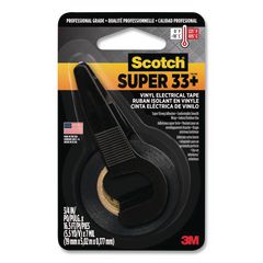 Super 33+ Vinyl Electrical Tape With Dispenser, 1" Core, 0.5" X 5.5 Yds, Black