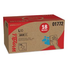 L10 SANI-PREP Dairy Towels, POP-UP Box, 1-Ply,  9 x 10.5, White, 110/Pack, 18 Packs/Carton