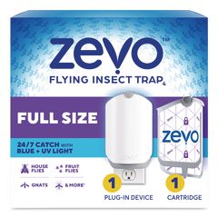 Flying Insect Indoor Fly Trap, 1 Plug-In Base, 1 Refill Cartridge, 4/Carton
