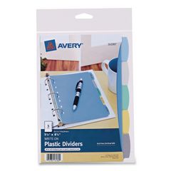 Write and Erase Plastic Mini Dividers, 5-Tab, 8.5 x 5.5, Assorted, 1 Set
