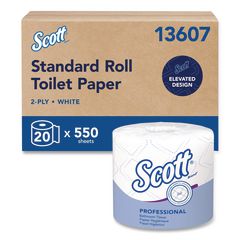 Essential Standard Roll Bathroom Tissue for Business, Septic Safe, 2-Ply, White, 550 Sheets/Roll, 20 Rolls/Carton