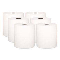Universal Hard Roll Paper Towels with Premium Absorbency Pockets, 1-Ply, 8" x 600 ft, 1.75" Core, White, 6 Rolls/Carton