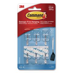 Small Wire Hooks, Small, Plastic/Metal Wire, White, 0.5 lb Capacity, 6/Pack