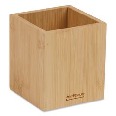 Wood Pen Cup Holder, 3.5" x 3.5" x 3.88", Brown