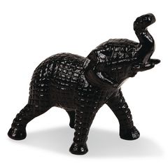 Lucky Wealth Elephant Figurine, 2 x 6.5 x 4.5, Black