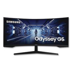 Odyssey G5 Curved WQHD LED Gaming Monitor, 34" Widescreen, VA Panel, 3440 Pixels x 1440 Pixels