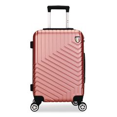 SPETTACOLO Hardside Carry-On Spinner Suitcase, 13.7 x 8.2 x 20, Rose Gold