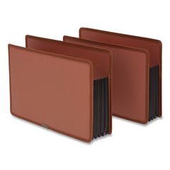 TUFF Poly File Pockets, 5.25" Expansion, Letter Size, Redrope, 2/Box