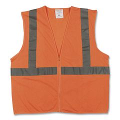 Safety Vests, Polyester, 3X-Large, Orange