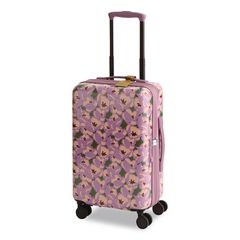 22" Adair Spinner, 13.5 x 9 x 22, Curly Tulips Purple Floral