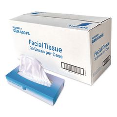 Facial Tissue, Flat Box, 2-Ply, White, 100 Sheets/Box, 30 Boxes/Carton