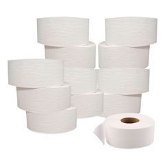 JRT Jumbo Bath Tissue, Septic Safe, 2-Ply, 3.3" x 1,000 ft, White, 12 Rolls/Carton