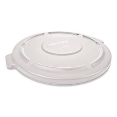 BRUTE Self-Draining Flat Top Lids for 32 gal Round BRUTE Containers, 22.25" Diameter, White