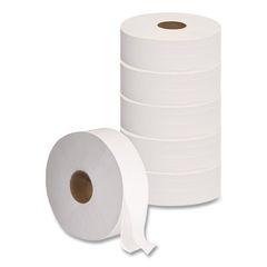 JRT Jumbo Bath Tissue, Septic Safe, 2-Ply, 3.3" x 1,375 ft, White, 6 Rolls/Carton