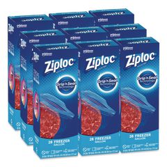 Zipper Freezer Bags, 1 gal, 9.6" x 12.1", Clear, 28 Bags/Box, 9 Boxes/Carton