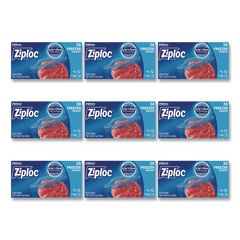 Zipper Freezer Bags, 32 oz, 6.97" x 7.7", Clear, 38 Bags/Box, 9 Boxes/Carton