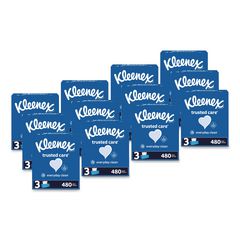 Trusted Care Facial Tissue, 2-Ply, White, 160 Sheets/Box, 3 Boxes/Pack, 12 Packs/Carton
