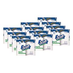 Rapid-Dissolving Toilet Paper, Bath Tissue, Septic Safe, 1-Ply, White, 231 Sheets/Roll, 4 Rolls/Pack, 12 Packs/Carton
