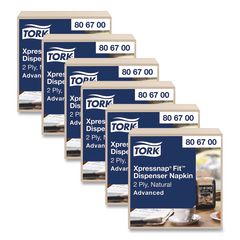 Xpressnap Interfold Dispenser Napkins, 2-Ply, 6.5 x 8.4, Natural, 720/Pack, 6 Packs/Carton