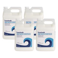 High Traffic Floor Polish, Apply 3 to 5 Coats per Application, 1 gal Bottle, 4/Carton