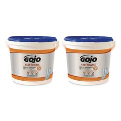 FAST TOWELS Hand Cleaning Towels, 9 x 10, Fresh Citrus, Blue, 225/Bucket, 2 Buckets/Carton