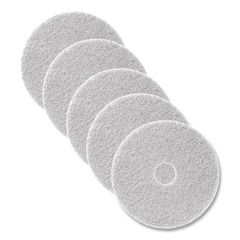 Polishing Pad, 13" Diameter, White, 5/Carton