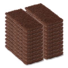 Octopus Heavy Duty Cleaning Pad, 5" x 9", Brown, 20/Carton