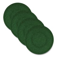 TurfScrub Brush Floor Pad, 20" Diameter, Green, 4/Carton