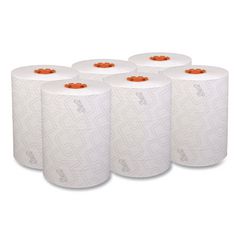 Slimroll Towels, 1-Ply, 8" x 580 ft, White/Orange Core, 6 Roll/Carton