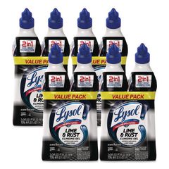 Disinfectant Toilet Bowl Cleaner with Lime and Rust Remover, Atlantic Fresh, 24 oz Angle-Neck Bottle, 2/Pack, 4 Packs/Carton