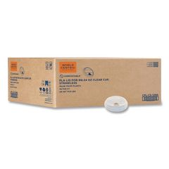 PLA Clear Cold Cup Lids, Fits 9 oz to 24 oz Cold Cups, Plastic, Clear, 1,000/Carton