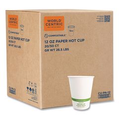 Paper Hot Cups, 12 Oz, White, 1,000/carton