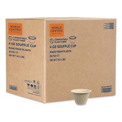 Fiber Portion/Souffle Cups, 4 oz, Natural, 1,000/Carton