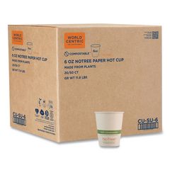 Notree Paper Hot Cups, 6 Oz, Natural, 1,000/carton
