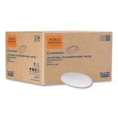 PLA Lids for Fiber Burrito Bowls, 8" Diameter, Clear, Plastic, 400/Carton