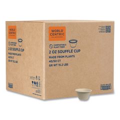 Fiber Portion/Souffle Cups, 2 oz, 2,000/Carton