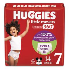 Little Movers HuggFit 360 Degree, Size 7, Over 41 lbs, Disney Design, 14/Pack