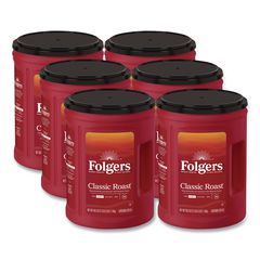 Classic Roast Ground Coffee, 40.3 oz Canister, 6/Carton