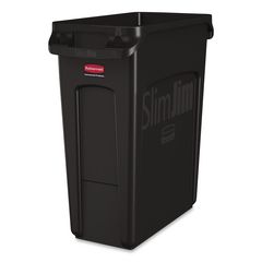 Slim Jim with Venting Channels, 16 gal, Plastic, Black