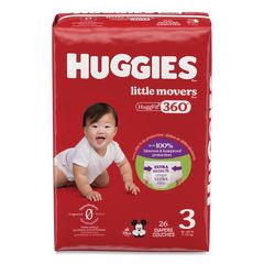 Little Movers HuggFit 360 Degree, Size 3, 16 lbs to 28 lbs, Disney Design, 26/Pack