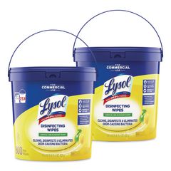 Professional Disinfecting Wipe Bucket, 1-Ply, 6 x 8, Lemon and Lime Blossom, White, 800 Wipes/Bucket, 2 Buckets/Carton