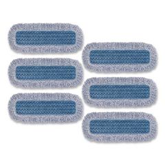 High Absorbency Mop Pad, Nylon/polyester Microfiber, 18" Long, Blue