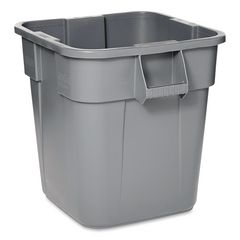 Square Brute Container, 28 gal, Polyethylene, Gray