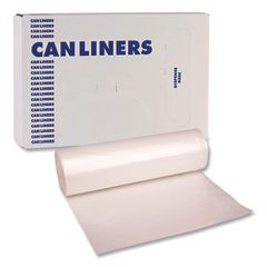 High-Density Can Liners, 45 gal, 12 mic, 40 x 48, Natural, Perforated Roll, 250/Carton