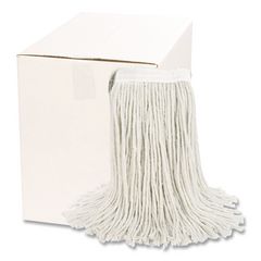 Cut-End Wet Mop Head, Cotton, #16, White, 12/carton