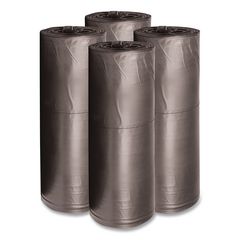 Low-Density Waste Can Liners, 60 gal, 0.65 mil, 38" x 58", Black, Perforated Roll, 25 Bags/Roll, 4 Rolls/Carton