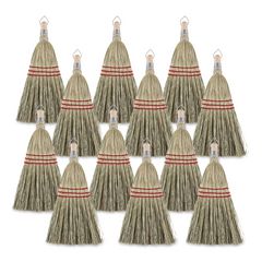 Corn Whisk Broom, Corn Fiber Bristles, 9" Bristle Length, Yellow, 12/Carton